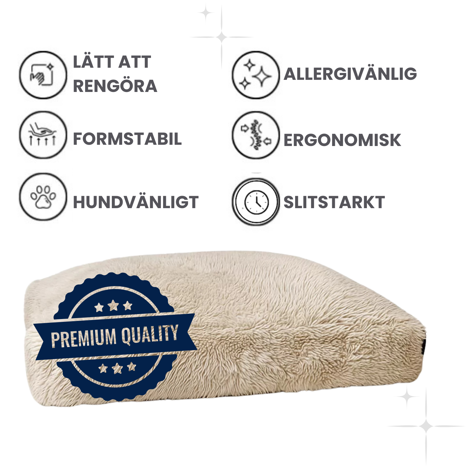 NRDOGS™ Comfort HugMe Memory – Ortopedisk hundbädd - SAND