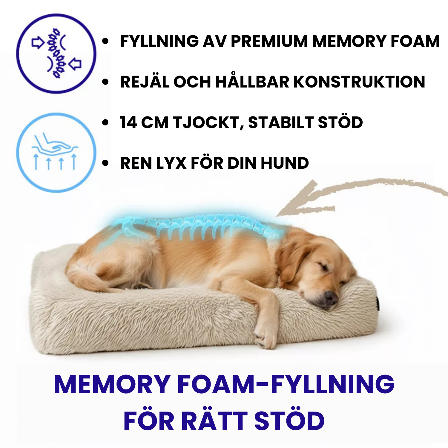 NRDOGS™ Comfort HugMe Memory – Ortopedisk hundbädd - BUNNY