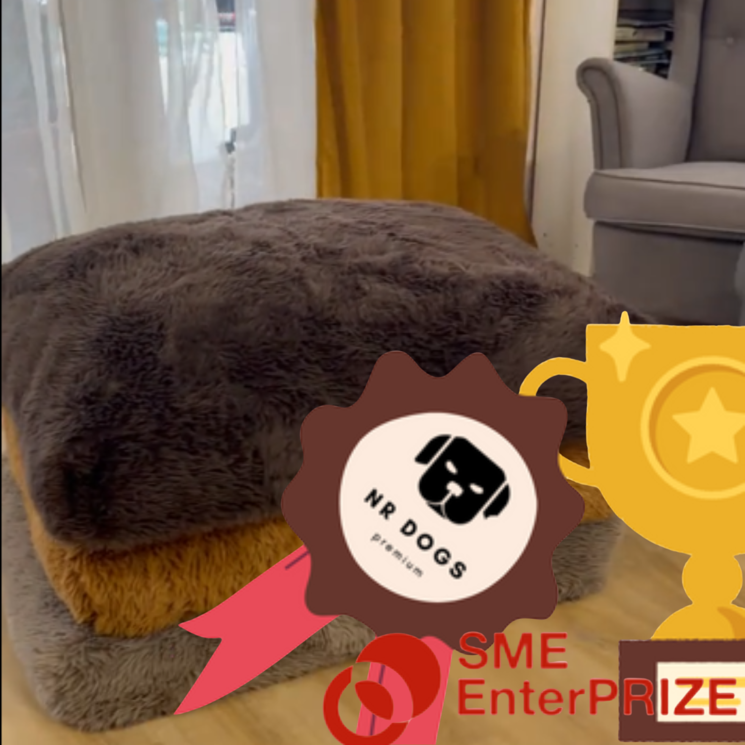 NRDOGS™ Comfort HugMe Memory – Ortopedisk hundbädd - SAND